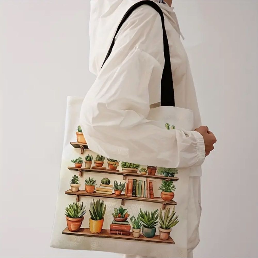 Succulent Houseplant Tote Bag - Picture 2 of 4